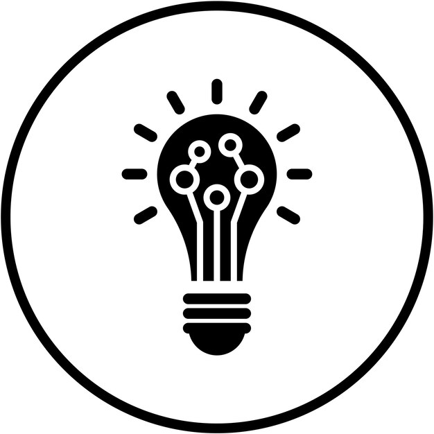 Diseño vectorial del estilo del icono de la lámpara LED