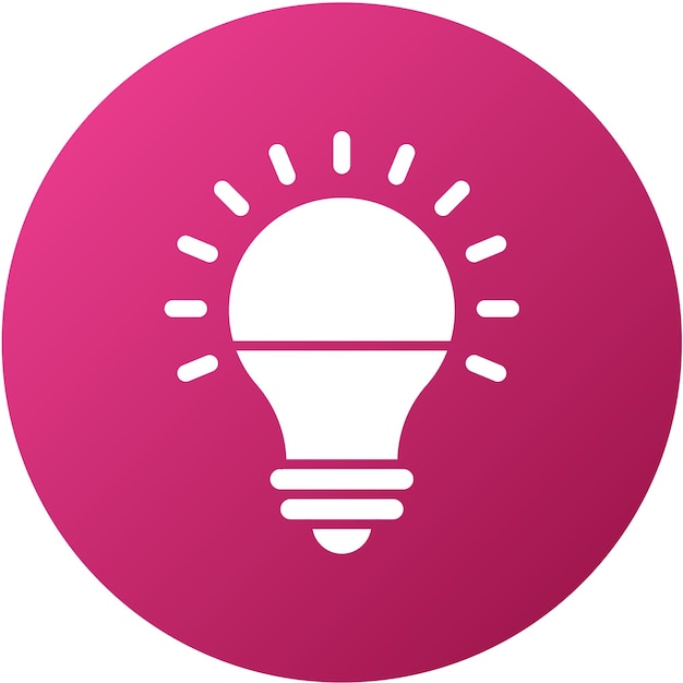Diseño vectorial del estilo del icono de la lámpara LED