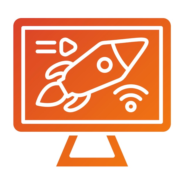 Diseño vectorial Estilo del icono de lanzamiento de cohetes en vivo