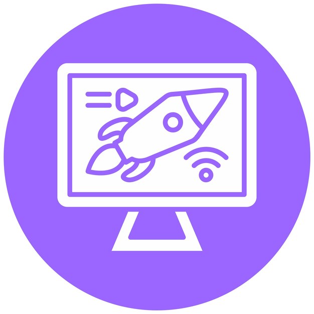 Diseño vectorial Estilo del icono de lanzamiento de cohetes en vivo