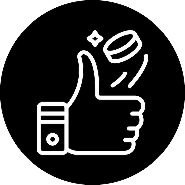 Diseño vectorial Estilo del icono de lanzamiento de monedas