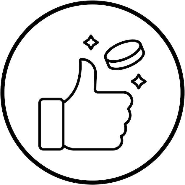 Diseño vectorial Estilo del icono de lanzamiento de monedas