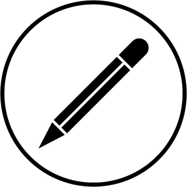 Diseño vectorial estilo de icono de lápiz de mano