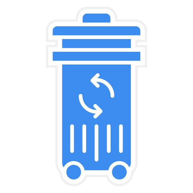 Diseño vectorial del estilo del icono de la lata de basura