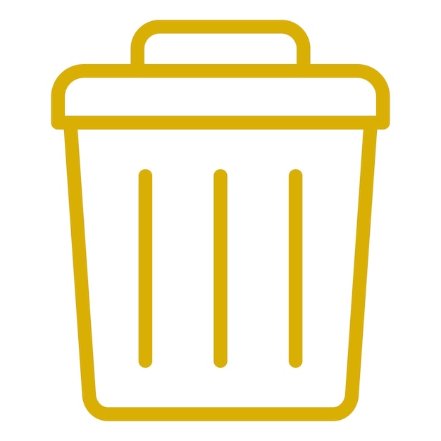 Diseño vectorial del estilo del icono de la lata de basura