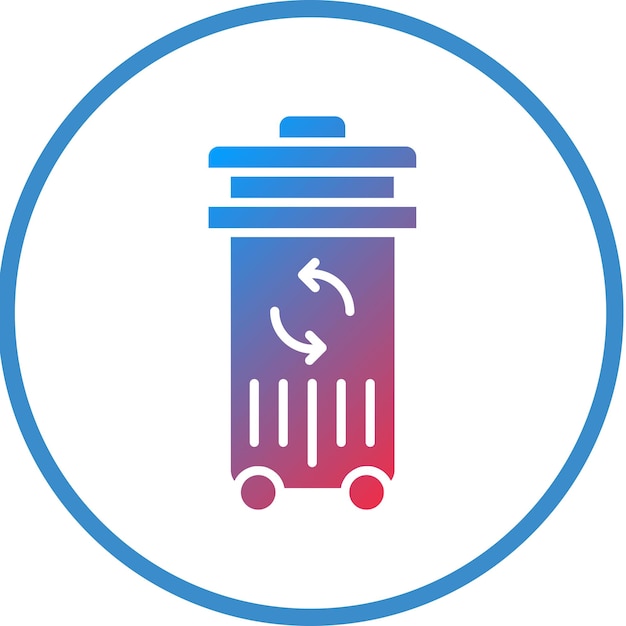 Diseño vectorial del estilo del icono de la lata de basura