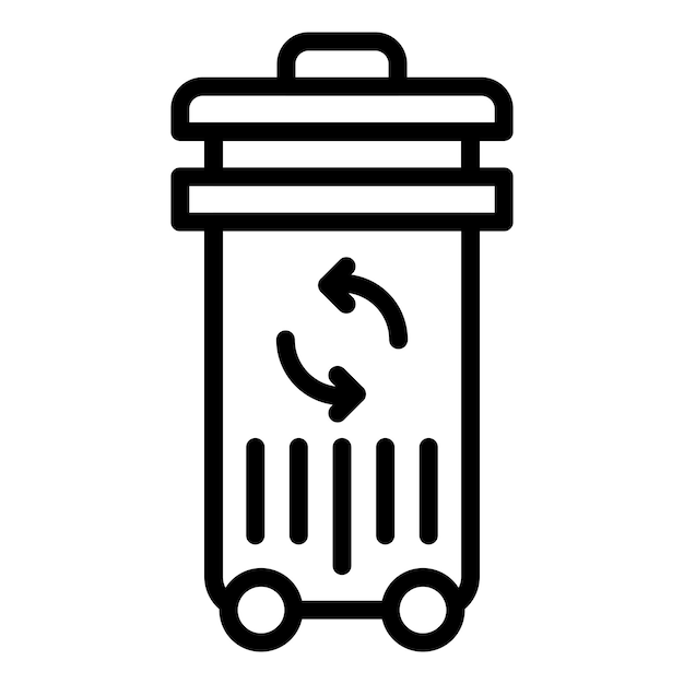 Diseño vectorial del estilo del icono de la lata de basura