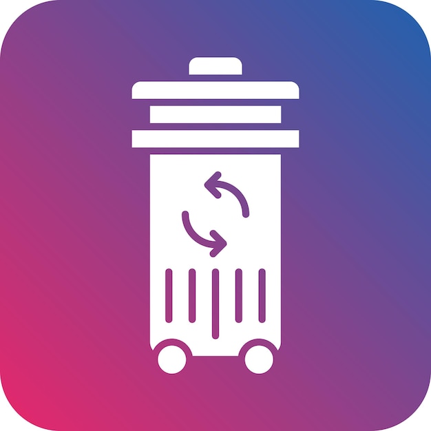 Diseño vectorial del estilo del icono de la lata de basura