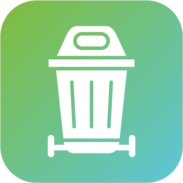 Diseño vectorial del estilo del icono de la lata de basura