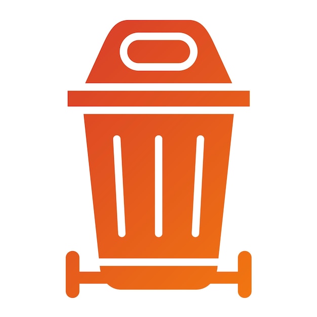 Diseño vectorial del estilo del icono de la lata de basura