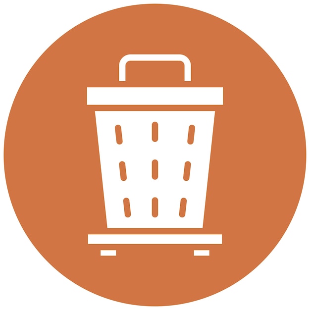 Diseño vectorial del estilo del icono de la lata de basura