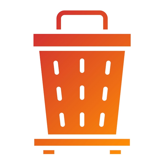 Diseño vectorial del estilo del icono de la lata de basura