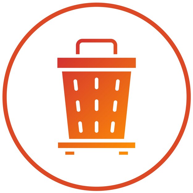 Diseño vectorial del estilo del icono de la lata de basura