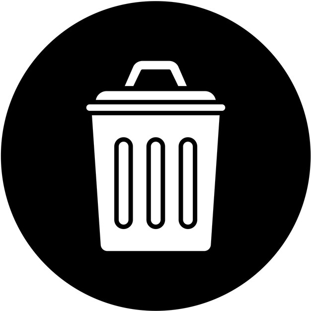 Diseño vectorial del estilo del icono de la lata de basura