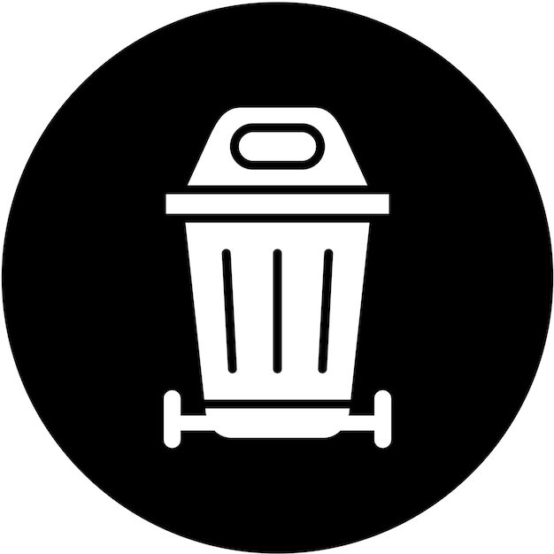 Diseño vectorial del estilo del icono de la lata de basura