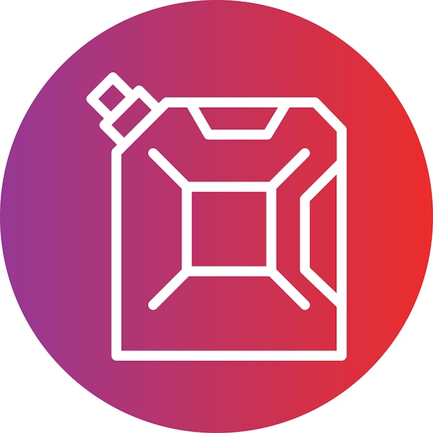Diseño vectorial del estilo del icono de la lata de combustible