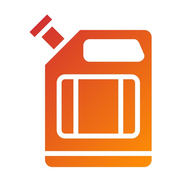 Diseño vectorial del estilo del icono de la lata de combustible