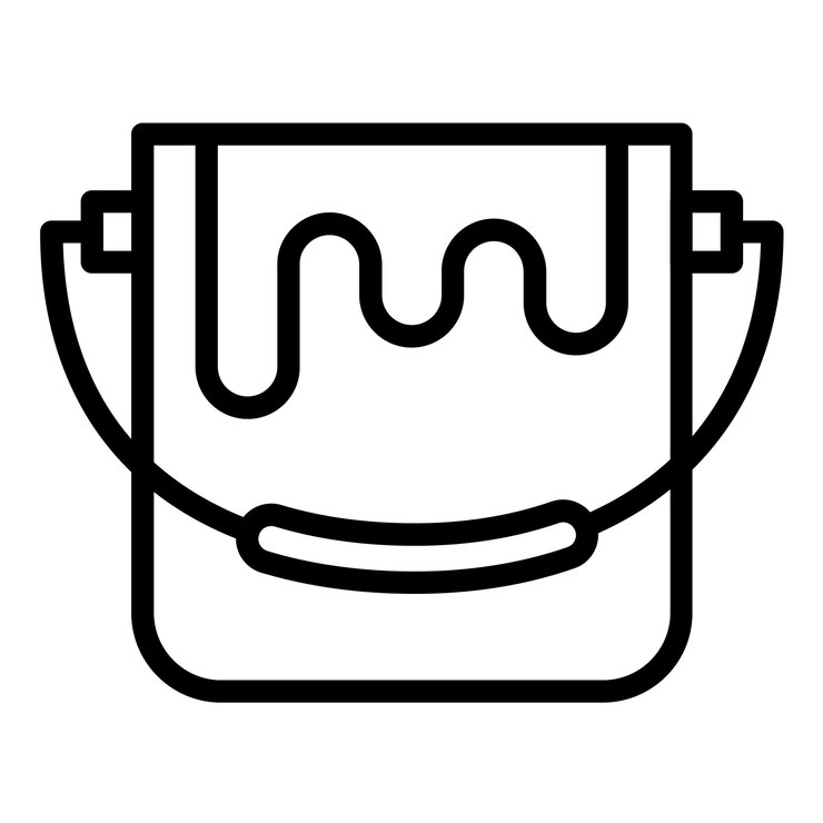 Diseño vectorial Estilo del icono de la lata de pintura