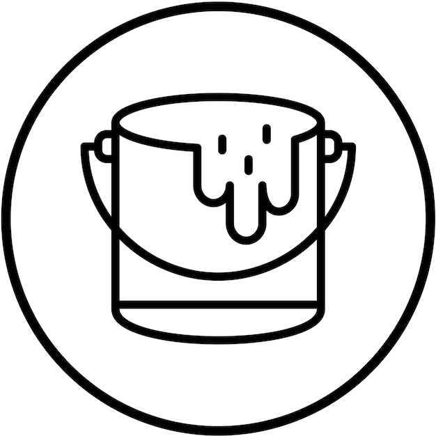 Diseño vectorial Estilo del icono de la lata de pintura
