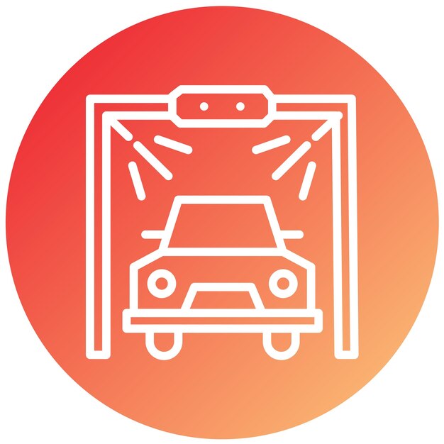 Diseño vectorial de estilo de icono de lavado automático de automóviles