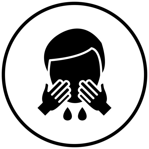 Diseño vectorial de estilo de icono de lavado de cara