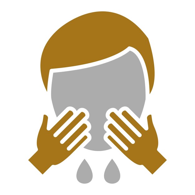 Diseño vectorial de estilo de icono de lavado de cara