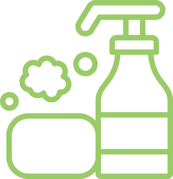 Diseño vectorial de estilo de icono de lavado de cuerpo