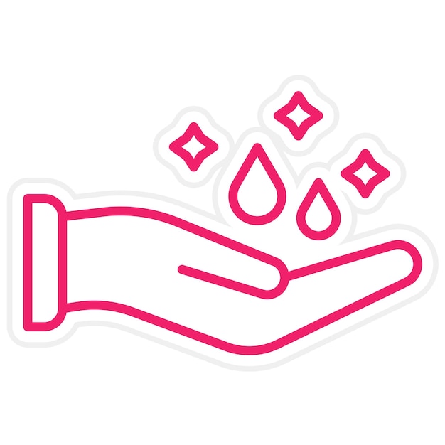 Diseño vectorial Estilo del icono de lavado a mano