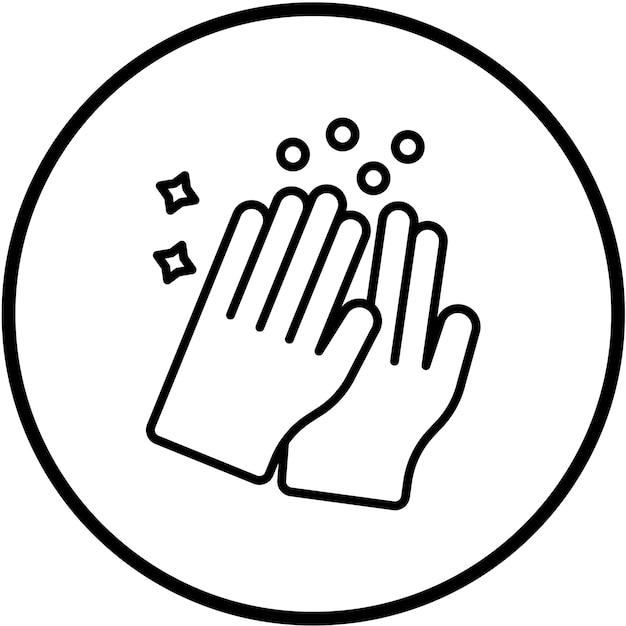 Diseño vectorial Estilo del icono de lavado a mano