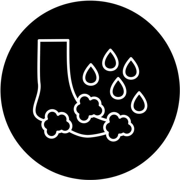 Diseño vectorial Estilo del icono de lavado de pies