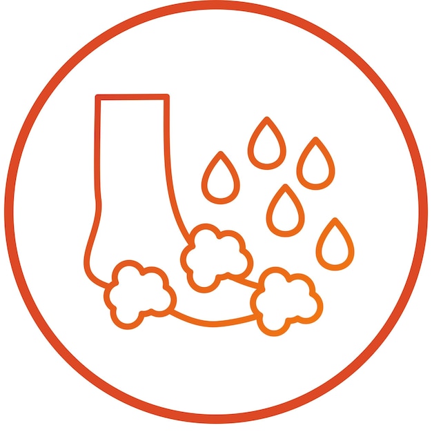 Diseño vectorial Estilo del icono de lavado de pies