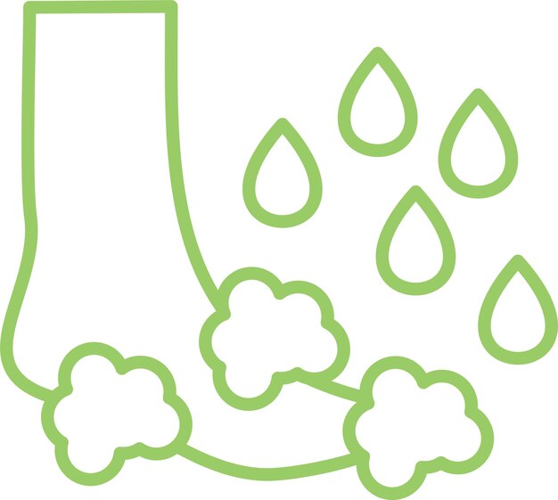Diseño vectorial Estilo del icono de lavado de pies