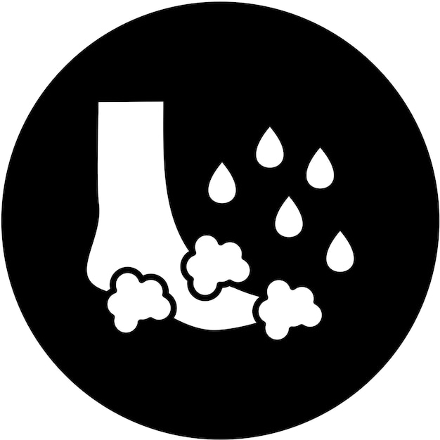 Diseño vectorial Estilo del icono de lavado de pies