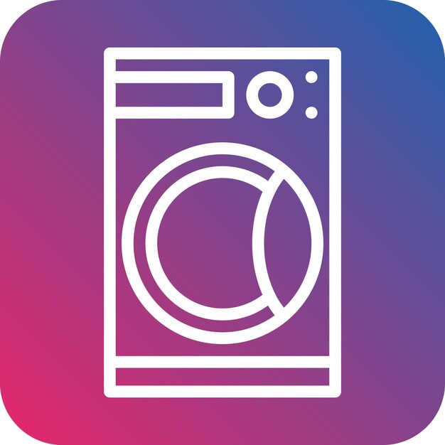 Diseño vectorial Estilo del icono de la lavadora inteligente