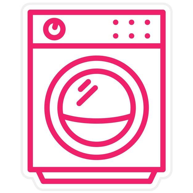 Diseño vectorial Estilo del icono de la lavadora secadora apilable