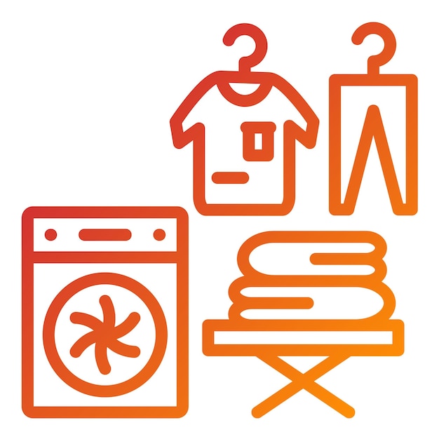 Diseño vectorial de estilo de icono de la lavandería