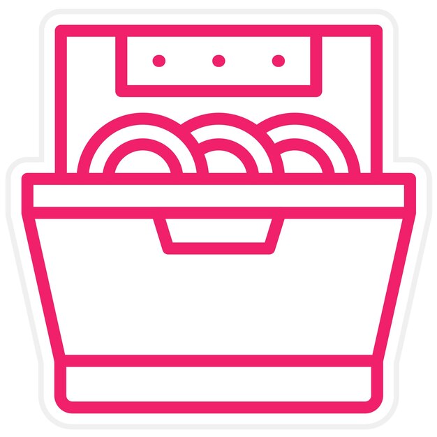 Diseño vectorial Estilo de icono del lavaplatos incorporado
