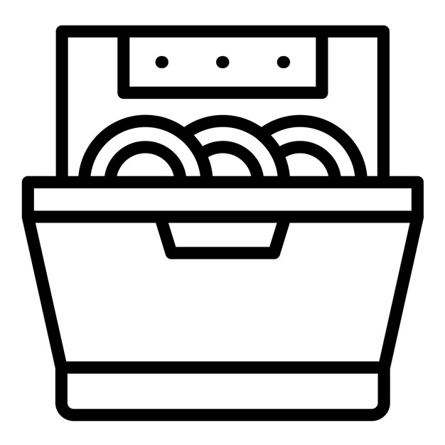 Diseño vectorial Estilo de icono del lavaplatos incorporado
