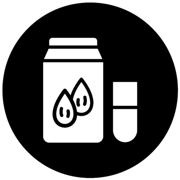 Diseño vectorial Estilo del icono de la leche de almendra
