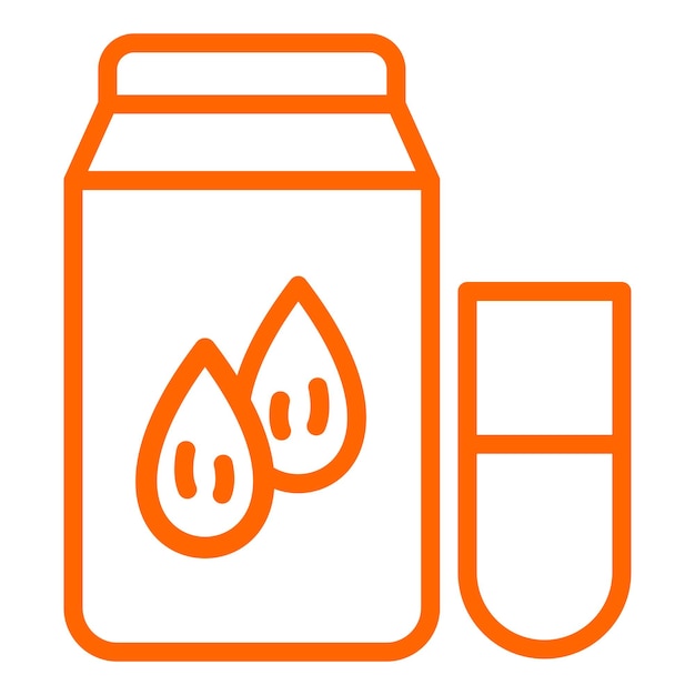 Diseño vectorial Estilo del icono de la leche de almendra