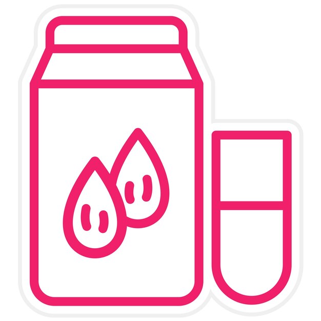 Diseño vectorial Estilo del icono de la leche de almendra