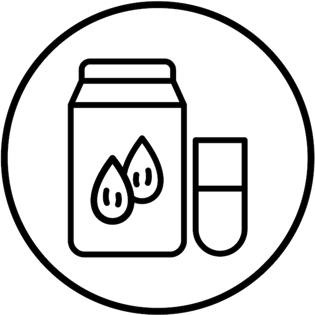 Diseño vectorial Estilo del icono de la leche de almendra