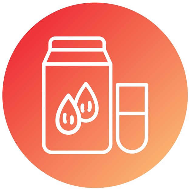 Diseño vectorial Estilo del icono de la leche de almendra