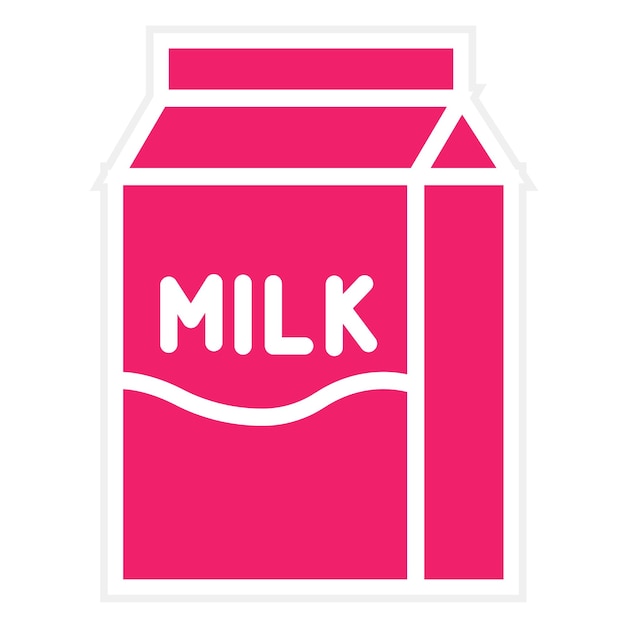 Diseño vectorial de estilo de icono de leche
