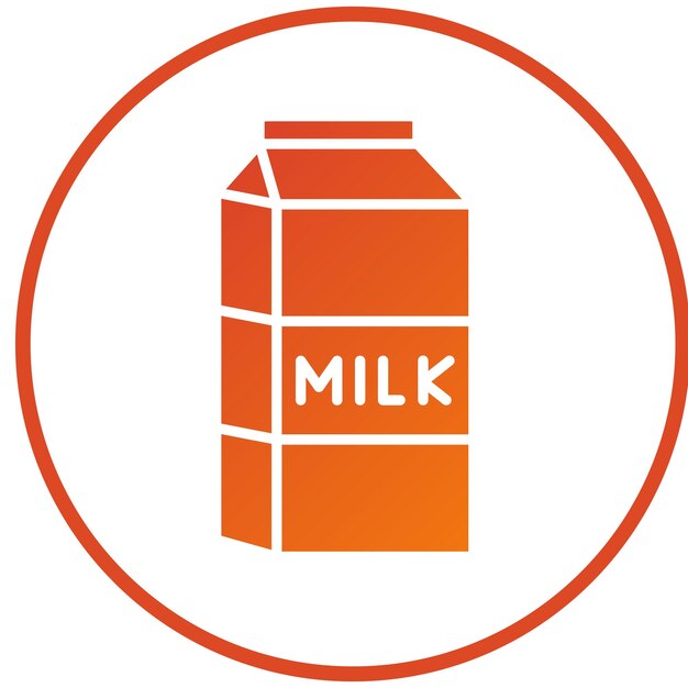 Diseño vectorial de estilo de icono de leche