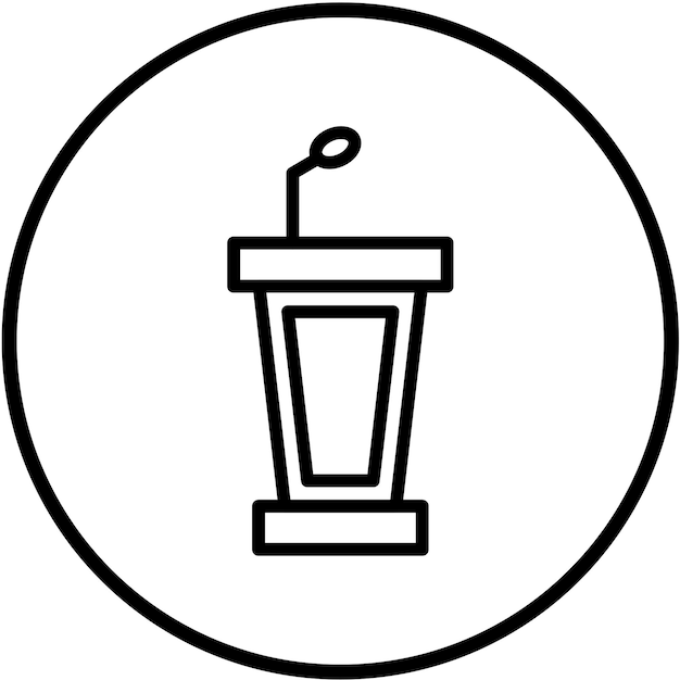 Diseño vectorial Estilo del icono de Lectern