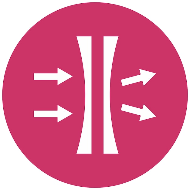 Diseño vectorial Estilo del icono de las lentes de índice normal