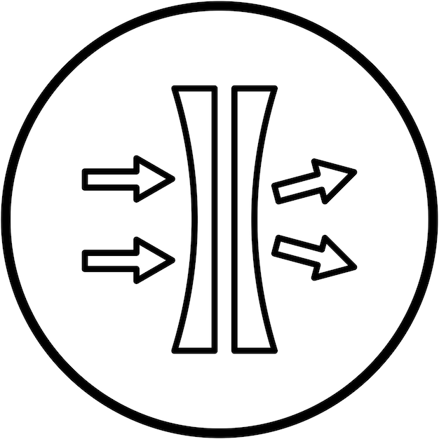 Diseño vectorial Estilo del icono de las lentes de índice normal