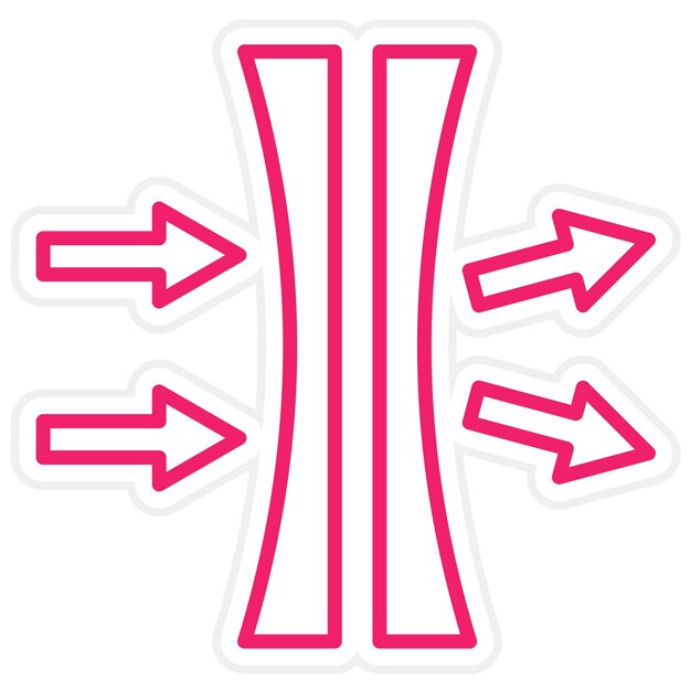 Diseño vectorial Estilo del icono de las lentes de índice normal