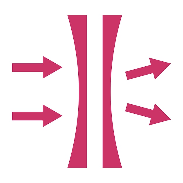 Diseño vectorial Estilo del icono de las lentes de índice normal